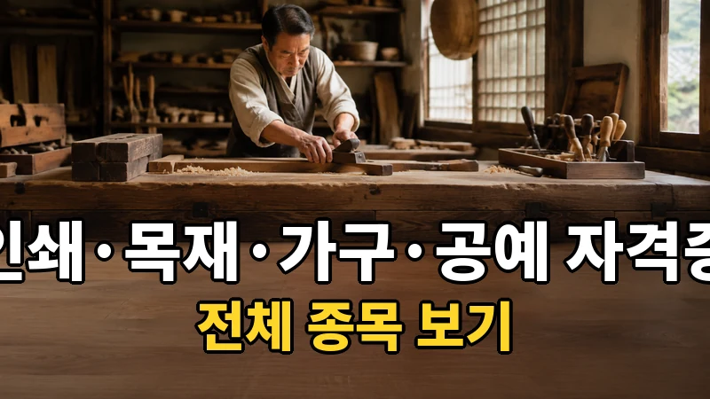 인쇄.목재.가구.공예 자격증 전체 보기